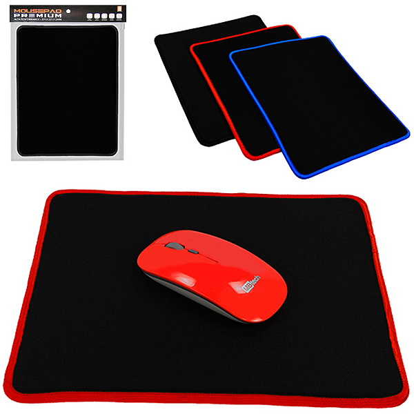 Mouse Pad Premium Emborrachado Antiderrapante 27x22cm Cores Variadas - a unidade