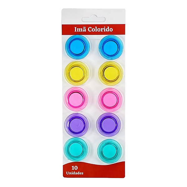 Jogo de Imã Colorido 3cm de Geladeira Mural Metálico