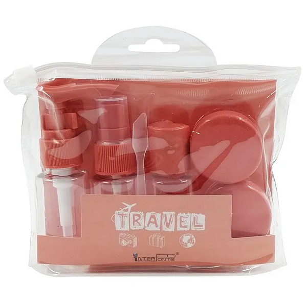 Necessaire Frascos Para Viagem 7 Peças