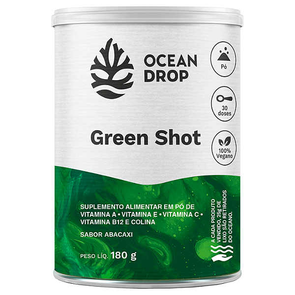 Green Shot em Pó - 30 doses - 180 G - Ocean Drop