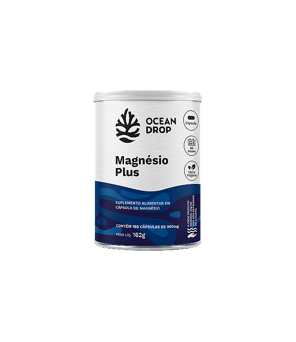 Magnésio Plus - 180 cápsulas - 900mg - Ocean Drop