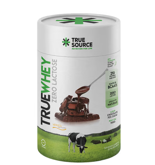 Proteína Zero Lactose 70% Cacau - 900G - True Source
