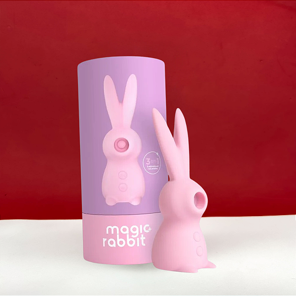 Magic Rabbit | 3 em 1 vibrador, sugador e linguinha | Recarregável
