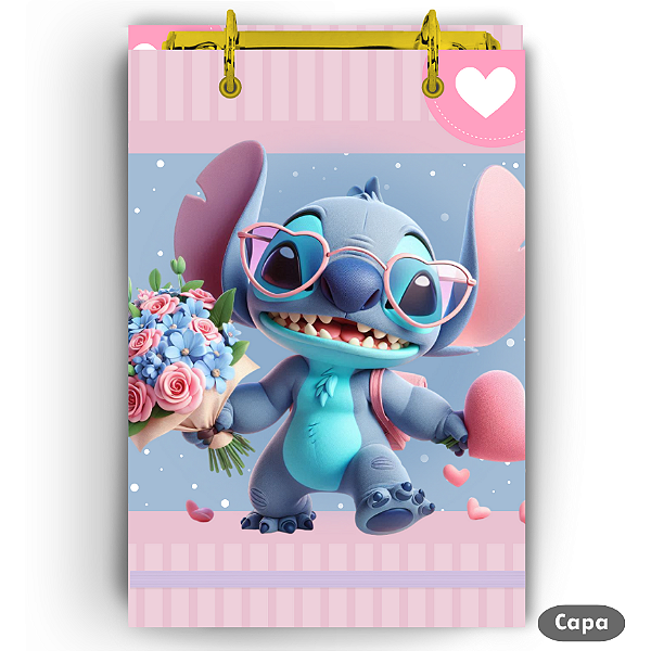 Bloco Fichário - Stitch Buque