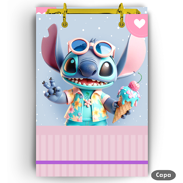 Bloco Fichário - Stitch Sorvete