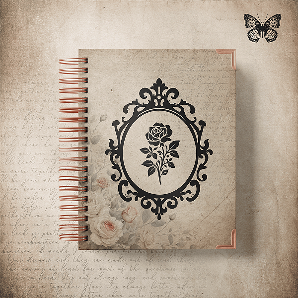 Caderno Luxo - Vintage Flor