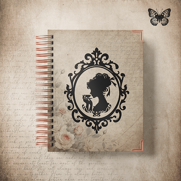Caderno Luxo - Vintage Lady Chá