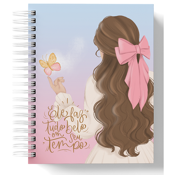 Planner Anual - Menina Laço Rosa