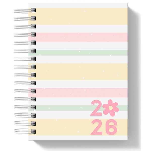 Agenda Datada 2026 - Listradinho Amarelo