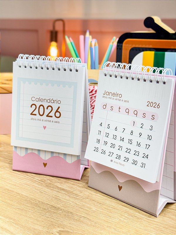 Calendário 2026 Esticadinho Vertical