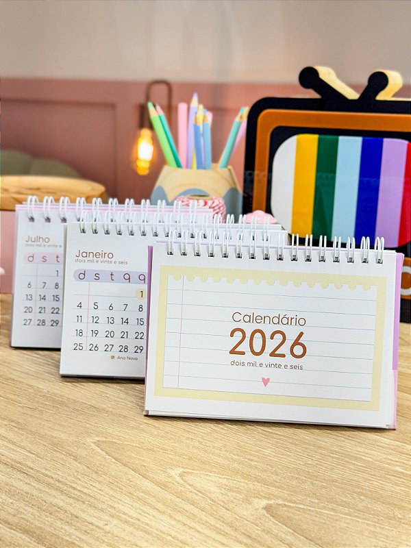 Calendário 2026 Esticadinho Horizontal