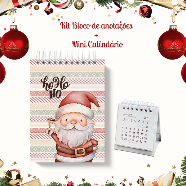 KIT NATAL II: Bloquinho + Mini Calendário 12