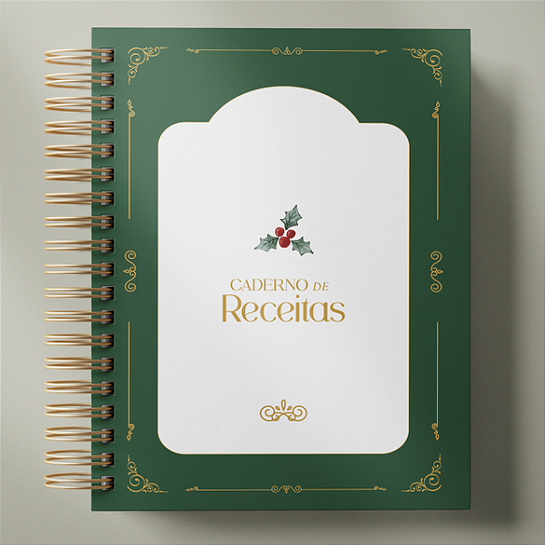 Caderno de Receitas - Natal Verde Escuro