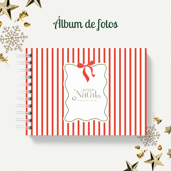 Álbum de fotos - Natal (Listrado Vermelho)