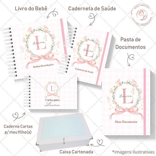 Kit III Memórias - Monograma Xadrez