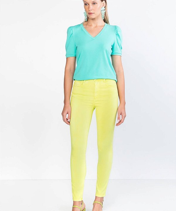Calça Sarja Esmeralda Skinny FLor de Lis M62082