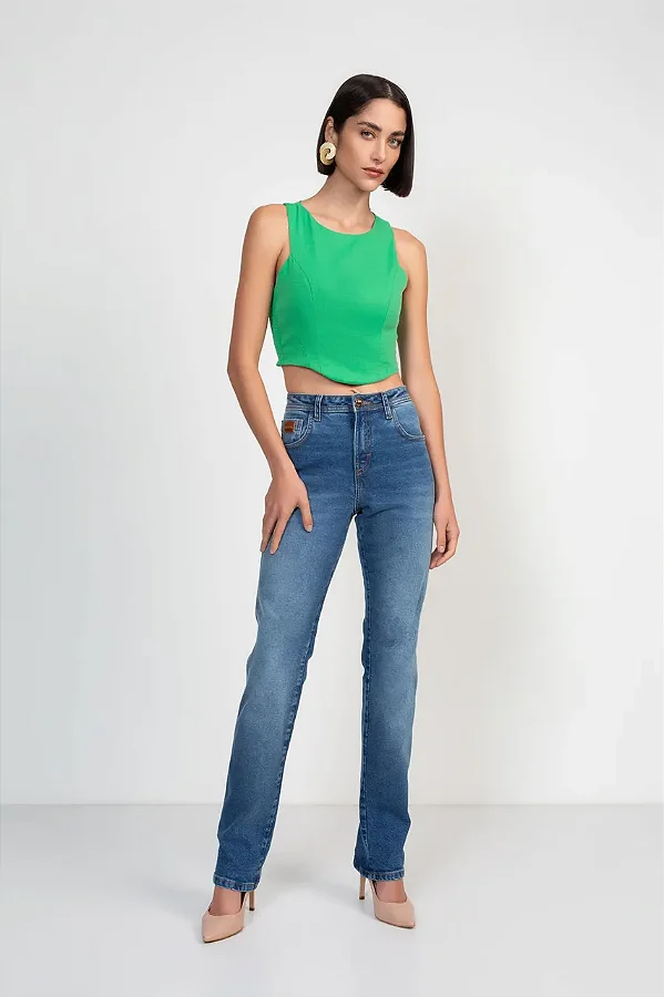 Calça Jeans Rubi Straight Flor de Lis Tamanho 38 F22317