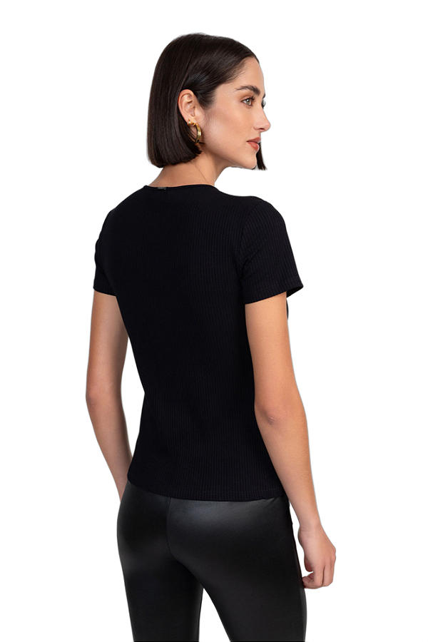 Blusa Canelada Flor de Lis F9209