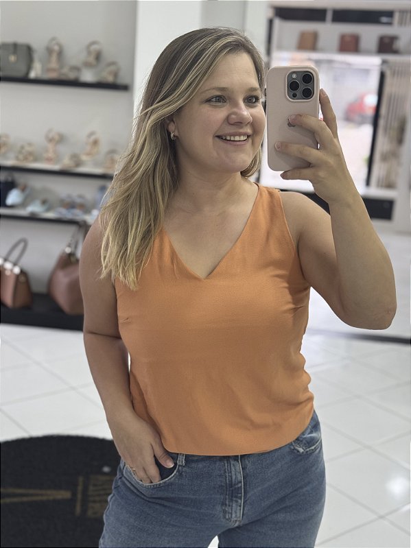 Blusa Regata Viscose Flor de Lis F67401