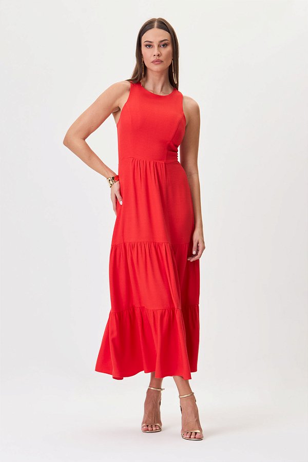 Vestido Maxi Midi Flor de Lis F97028
