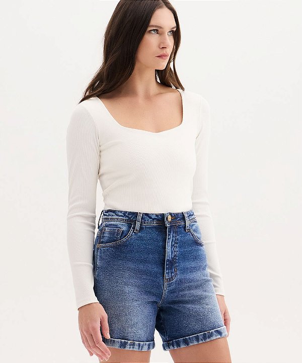 Blusa Manga Longa Flor de Lis F27380