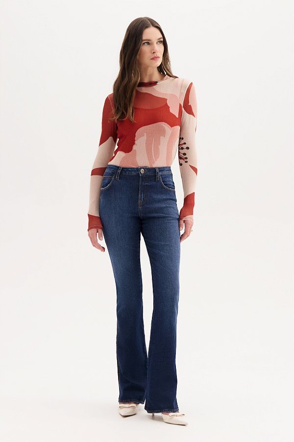 Calça Jeans Rubi Flare Flor de Lis F22332P