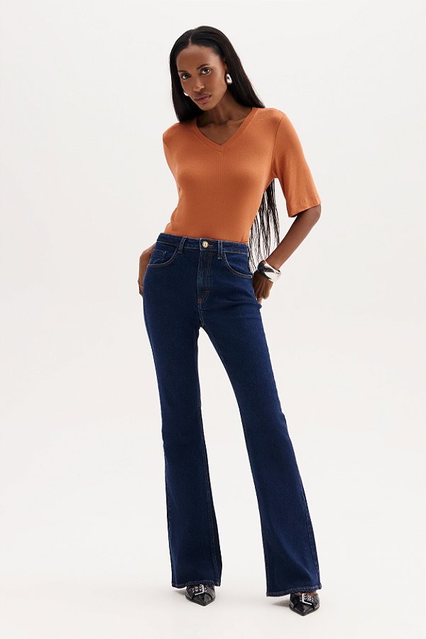 Calça Jeans Flare Turmalina Flor de Lis F22337P
