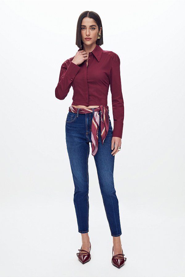 Calça Jeans Turmalina Cigarrete Com Cinto Flor de Lis F22375