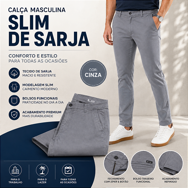 Calça Jeans Masculina em Algodao Elastano DLZ D1000