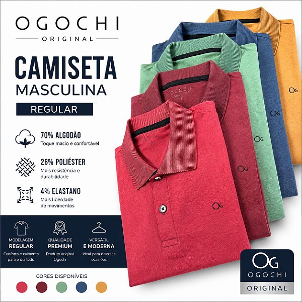 Camiseta Polo Masculina Ogochi