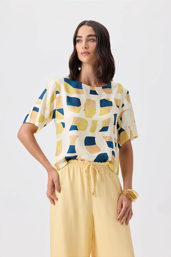 Blusa Solta Flor de Lis F67513