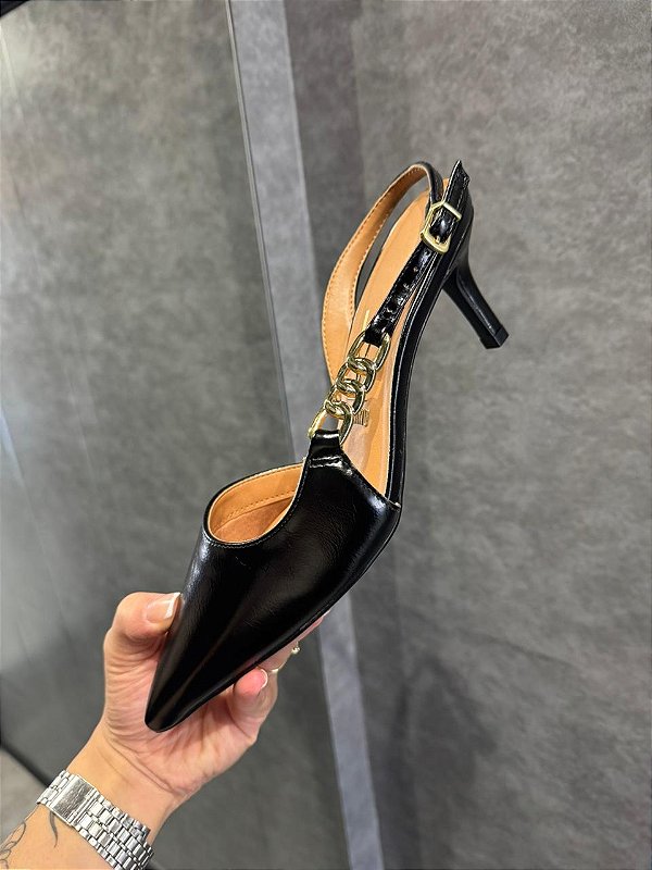 Sapato Feminino Scarpin Slingback Salto Fino Vizzano 1456104