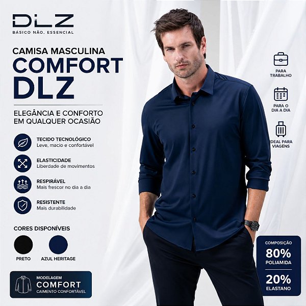 Camisa Masculina Comfort Dlz D291357