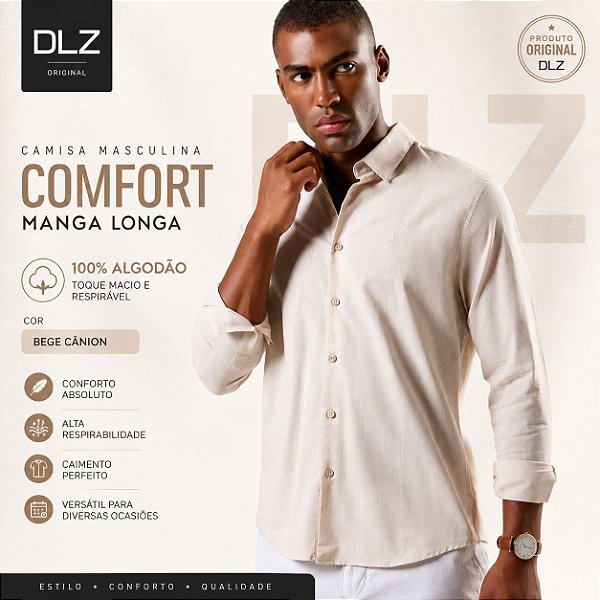 Camisa Masculina ML Comfort DLZ D691364