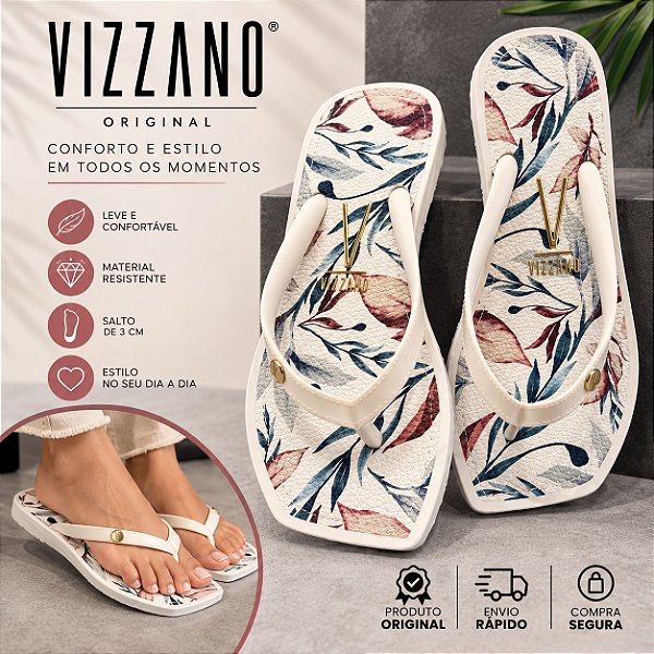 Chinelo Floral Feminino Vizzano Original