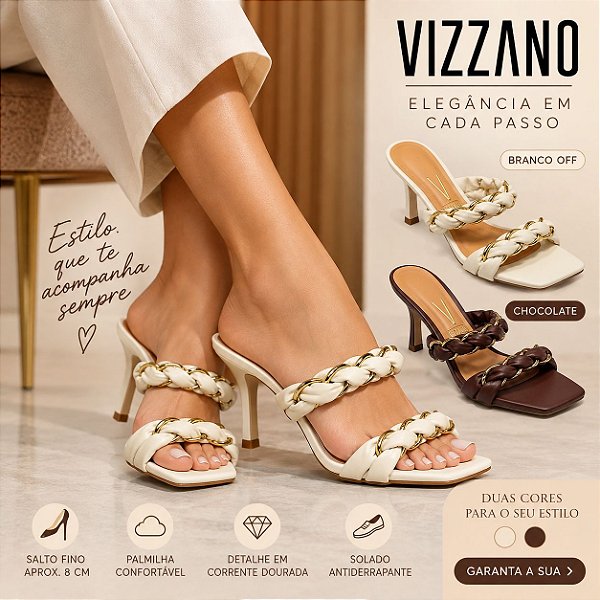 Sandalia Feminino Salto Fino Vizzano Original