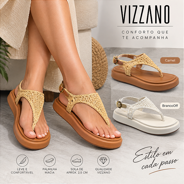 Sandalia Flat Feminino Vizzano Original