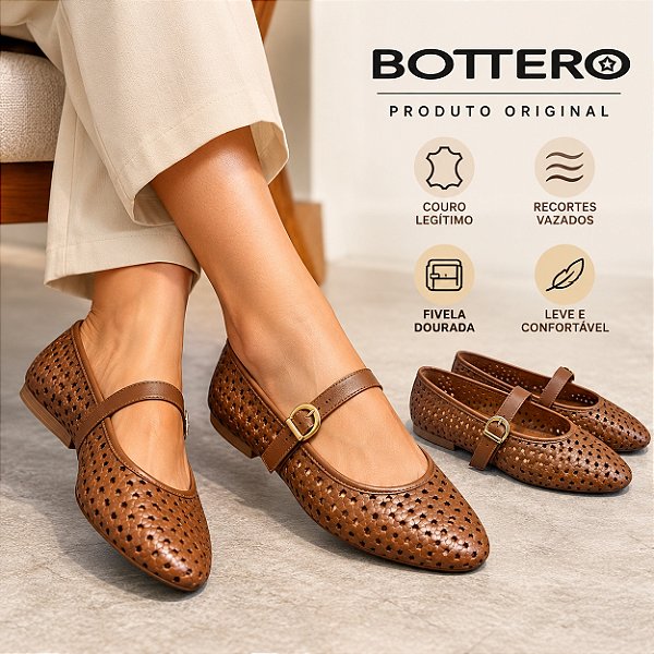 Sapatilha Feminina Couro Eco Bottero Original 379802