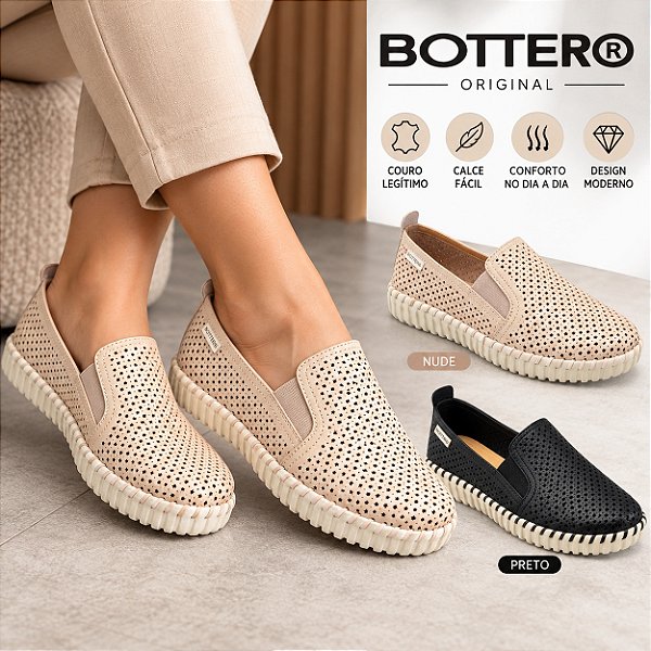 Tenis Slip On Twist Feminino Em Couro Bottero Original 382701