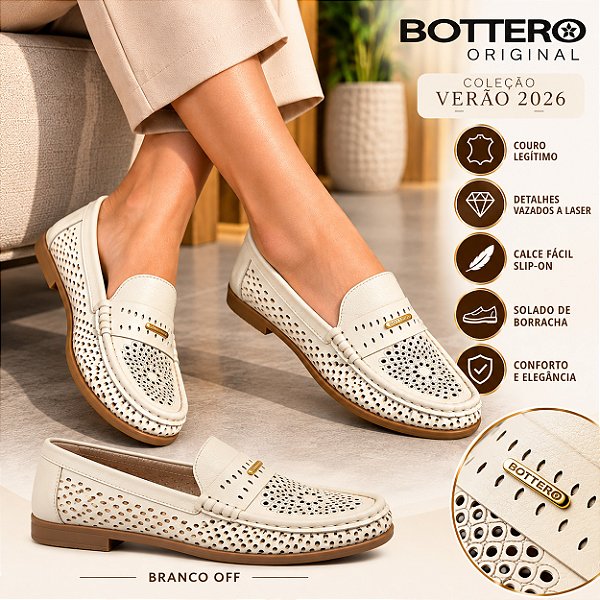 Sapato Mocassim Feminino BotBeagle Couro Legitimo Bottero Original 377803