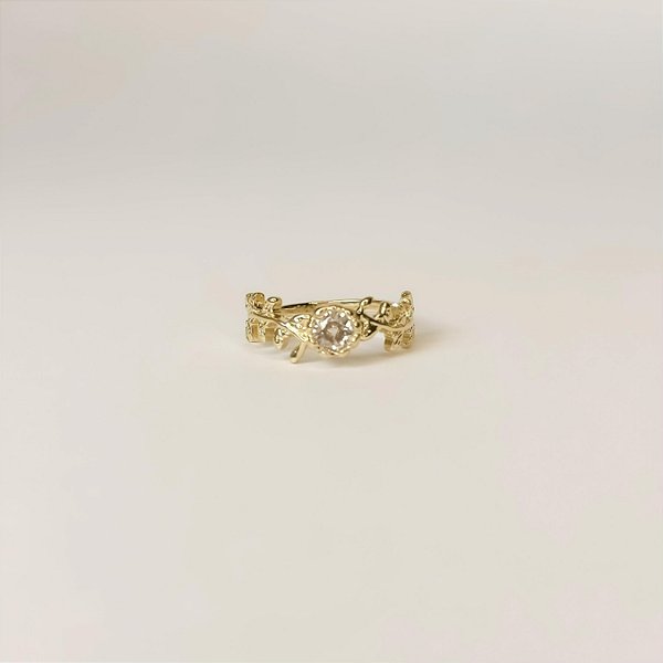 Anel Flor com Zircônia