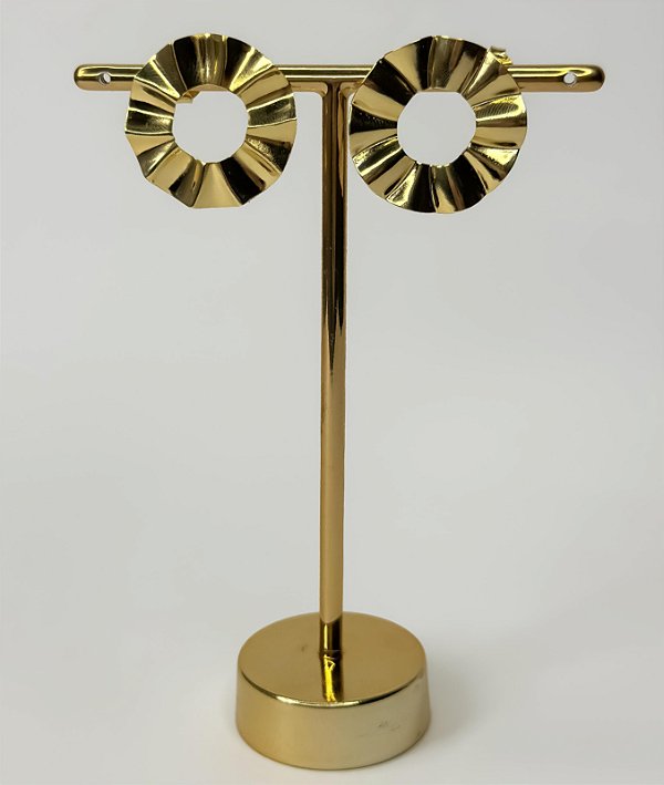 Brinco Redondo com Dobraduras Vazado