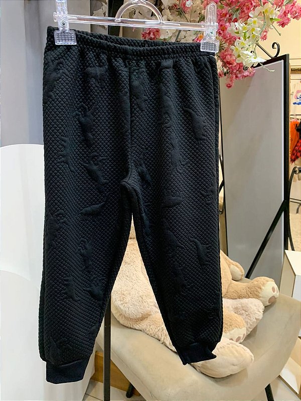 Calça de matelassê em formato de Dinossauro