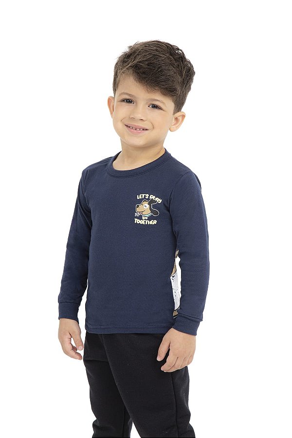 Camiseta de malha manga longa masculina