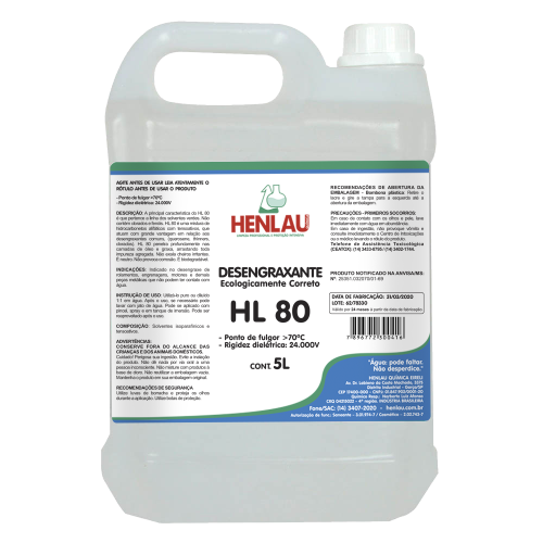 HL 80 - DESENGRAXANTE ECOLÓGICO 5L