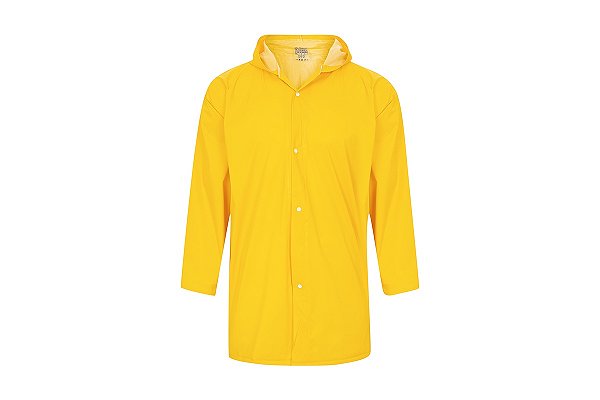 CAPA DE CHUVA EM PVC  AMARELA FORRADA