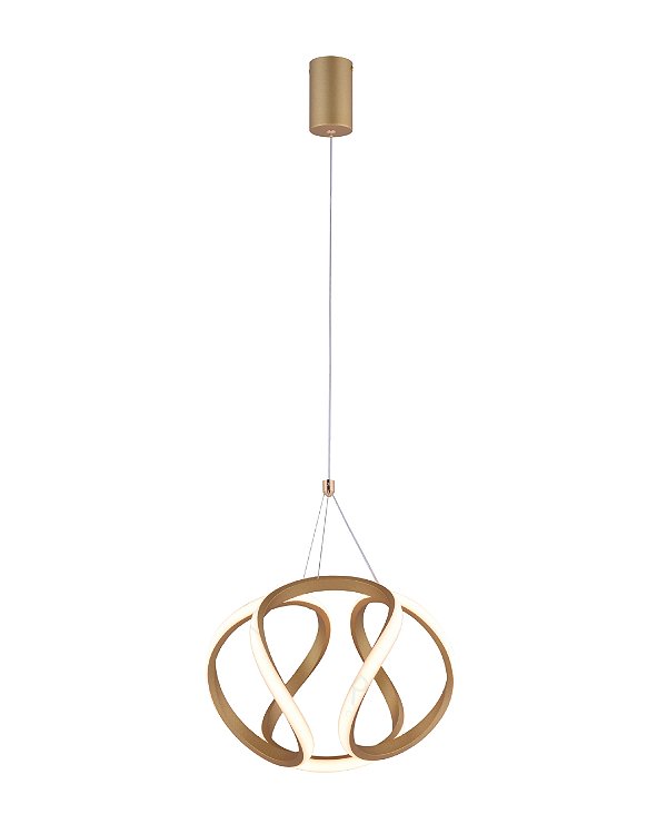 Pendente LED 40W 3000K Dourado D30x20cm 3000lm Bivolt QD05393