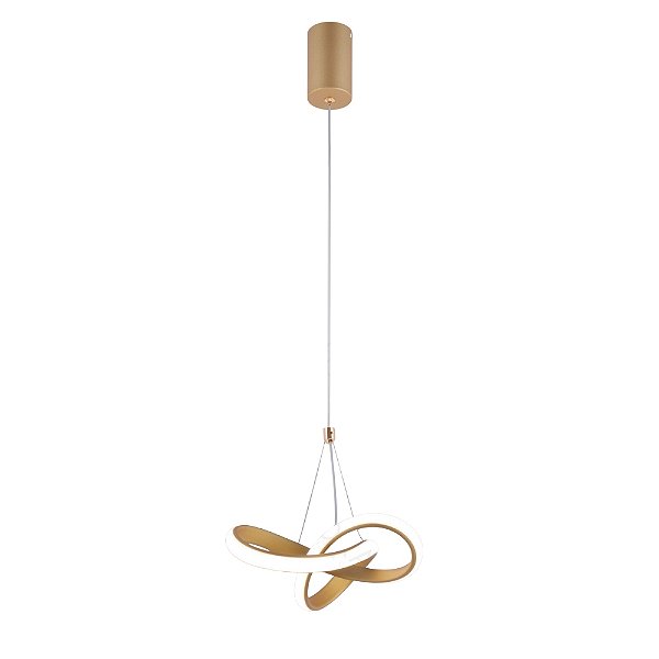 Pendente LED 20W 3000K Dourado D20x18cm 1400lm Bivolt