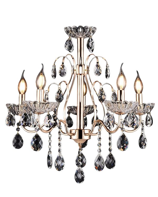 Lustre em Cristal e Metal Dourado D77xh67cm 8xE14 8 braços 8034/8AB