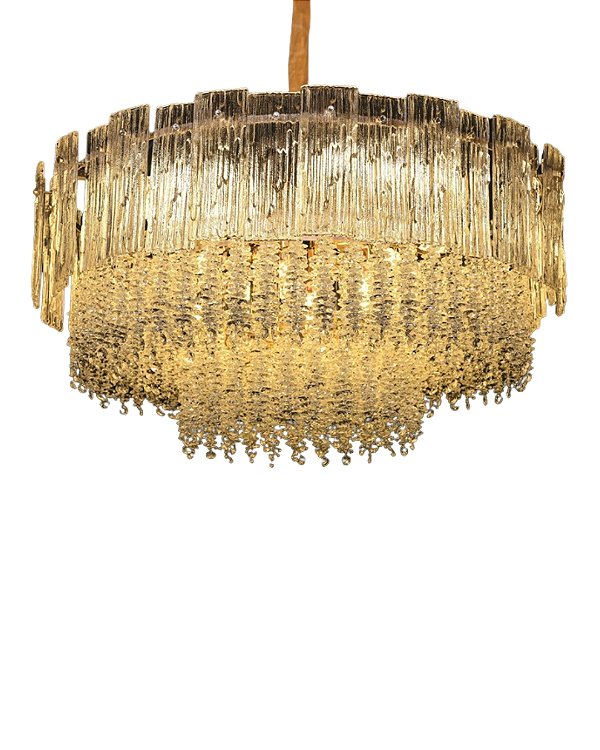 Pendente Cristal Metal Dourado D75x34cm 20xE14 cabo 80cm DCD06599